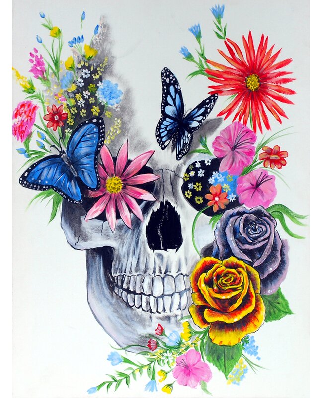 Ebern Designs 'Sugar Skull' Painting Print on Wrapped Canvas & Reviews